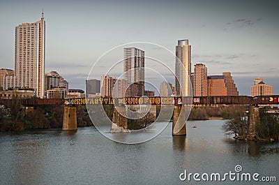 Lady Bird lake and downtown Austin Texas