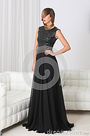 Lady in black dress