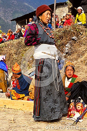 Lady at festival in Ladakh, India