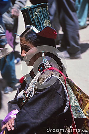 Lady at festival in Ladakh, India