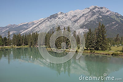 Lake with the Rocky Mountains