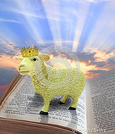 Lamb of god on bible