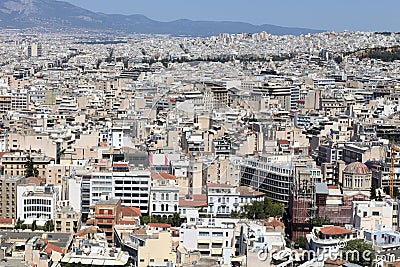 Landscape of Athens city from Acropolis