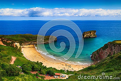 Landscape beach ocean in Asturias, Spain