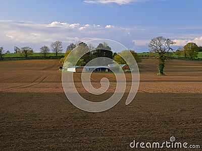 Landscape of crop Field prepared for sowing.