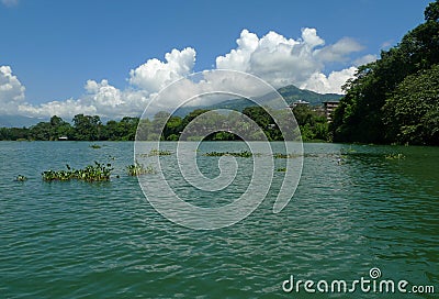 The landscape on the fee watt lake,pokhara,nepal