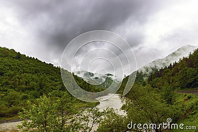 Landscape of Olt Valley mountain