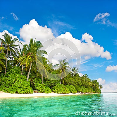 Landscape of tropical island beach