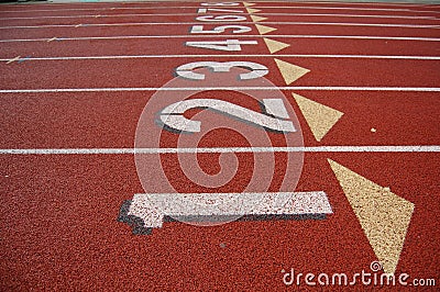 Lanes on running track