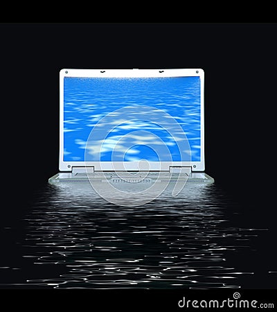 Lap top and wave