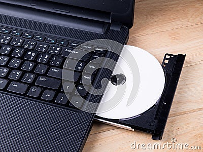 Laptop with dvd disk