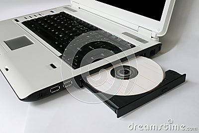 Laptop with DVD rom open