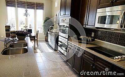 Large kitchen area in luxury home