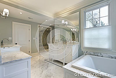 Large master bath in luxury home