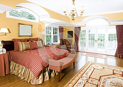 Large master bedroom with window light