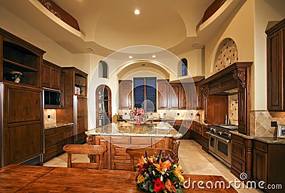Large New Mansion Home Kitchen