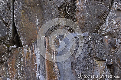 Large Rocks With Colorful Lichen Streaks