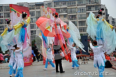 Large Rod Puppet Show on Lantern Festival