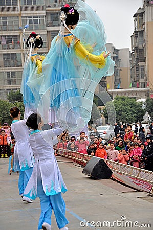 Large Rod Puppet Show on Lantern Festival