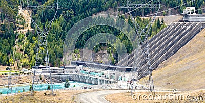 Hydro power generator transmission line pylons