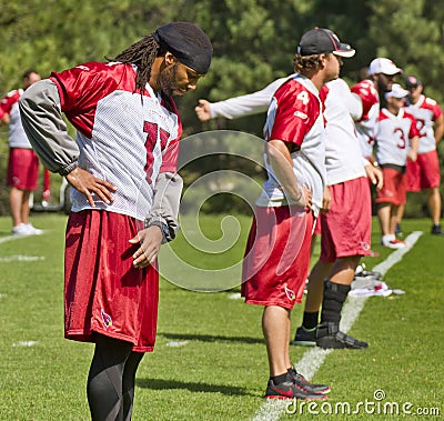 Larry Fitzgerald at Cardinals training camp