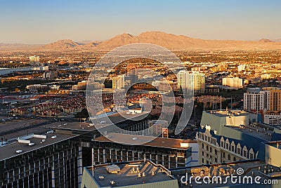 Las Vegas Sunset Aerial View