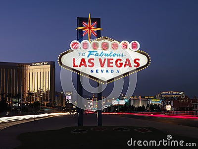 Las Vegas Welcome Sign at Dusk