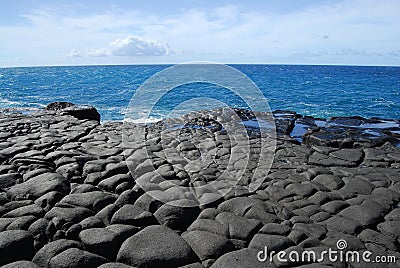 Lava rock and ocean in Hawaii