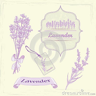Lavender product labels.