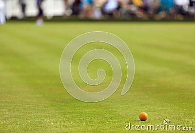 Lawn bowling green with jack