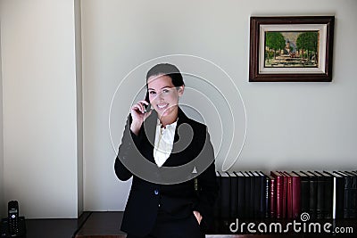 Lawyer at office talking on phone