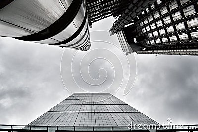 Leadenhall and Lloyds buildings in London City.