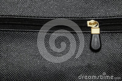 Leather bag zipper