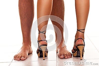 Legs of man and woman