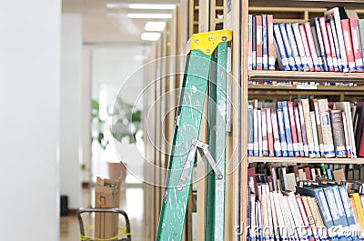 Library bookshelves