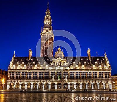 Library of the University of Leuven at night