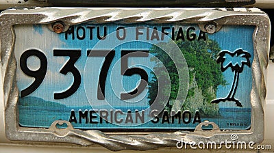 License Plate American Samoa