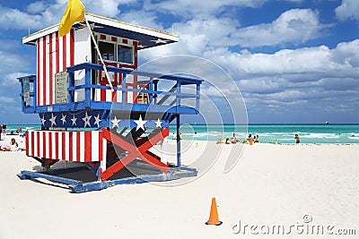 Lifeguard hut in Miami Beach