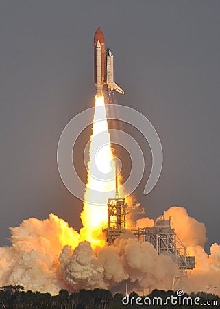 Lift off! Space Shuttle Discovery Clears the Tower