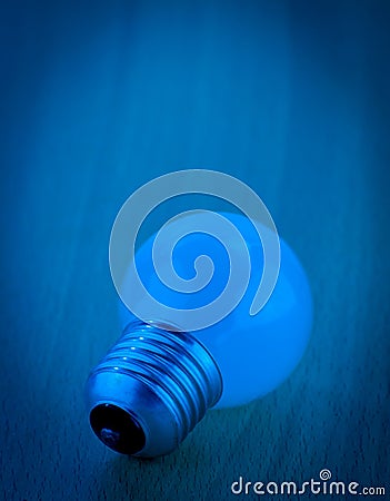 Light bulb and blue light
