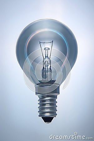 Light bulb with an iridescent glow on a contour.