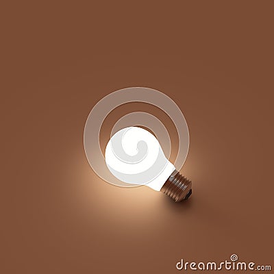 Light bulb, isolated, light on