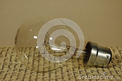 Light bulb on old letter