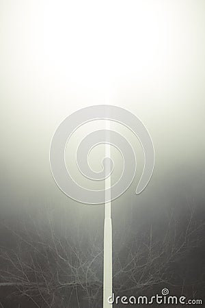 Light pole in fog