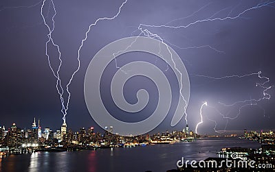 Lightening over Manhattan