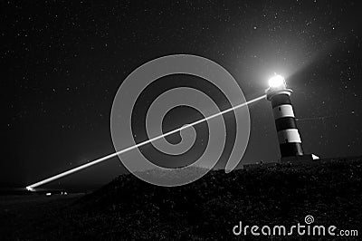 Lighthouse with light ray