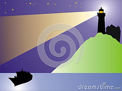 Lighthouse in the night