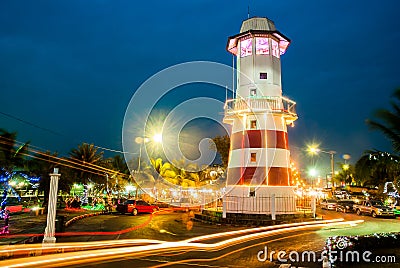 Lighthouse with night life