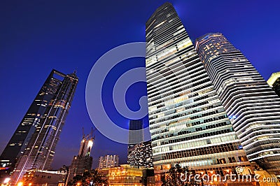 Lighting building Shanghai financial center, China