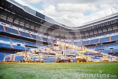 Lighting system for growing grass and lawn at stadium